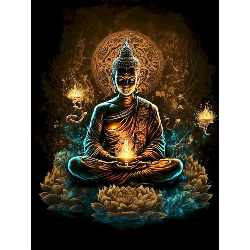 GATYZTORY Painting By Numbers Coloring By Numbers Buddha Canvas Painting For Adults Personalized Gift Handmade Diy Set Artwork Peaceful Pleasures Health and Wellness 99-8 30x40cm Unframed