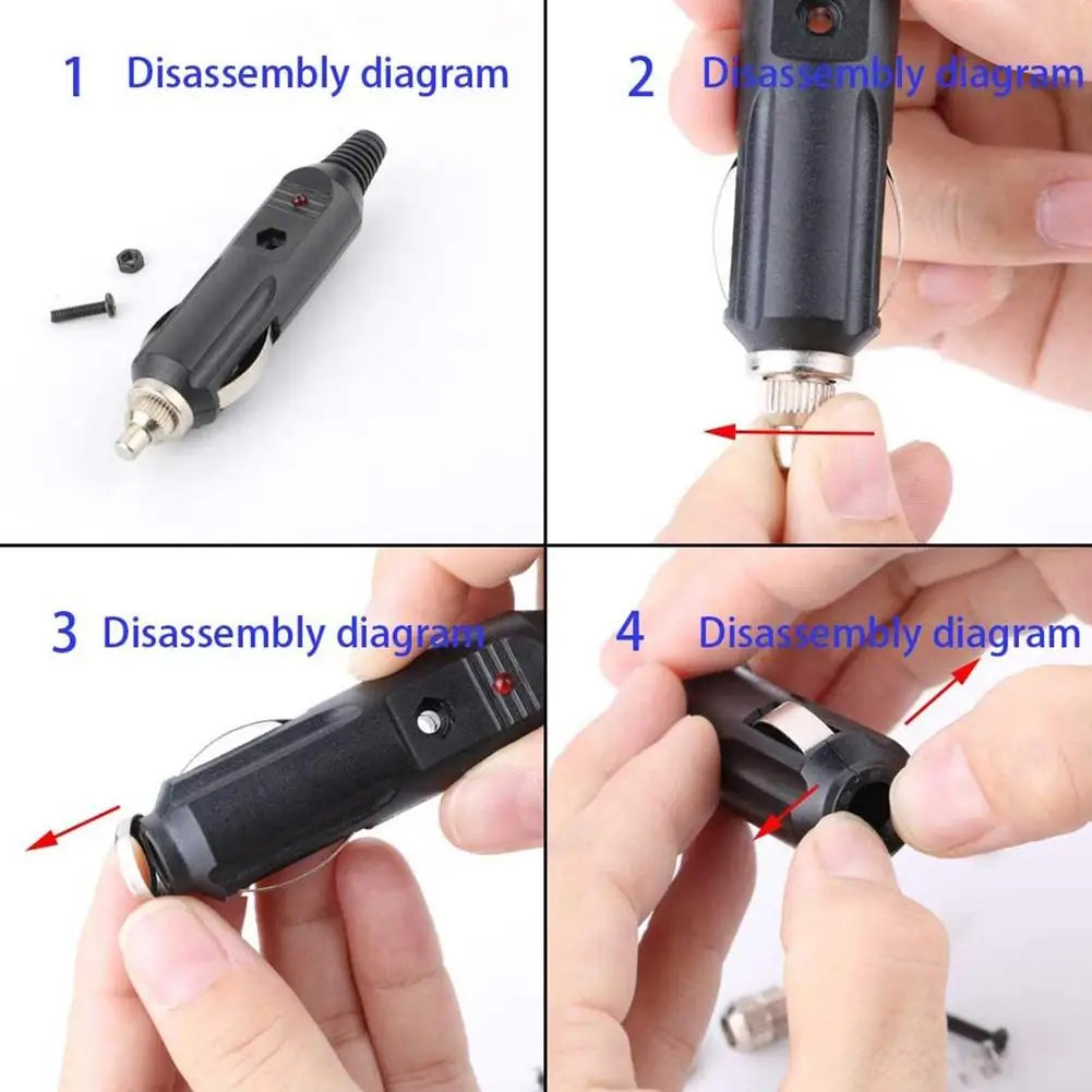 12V/24V Car Cigarette Lighter Plug 20A LED Socket Adapter