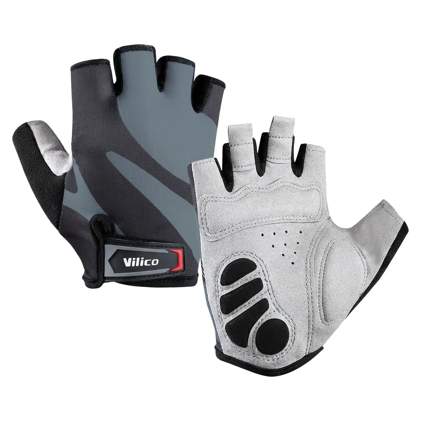 Cycling Gloves for Men and Women Half Finger Anti Slip Shock Absorption Outdoor Sports Spring Summer Peaceful Pleasures Health and Wellness L black