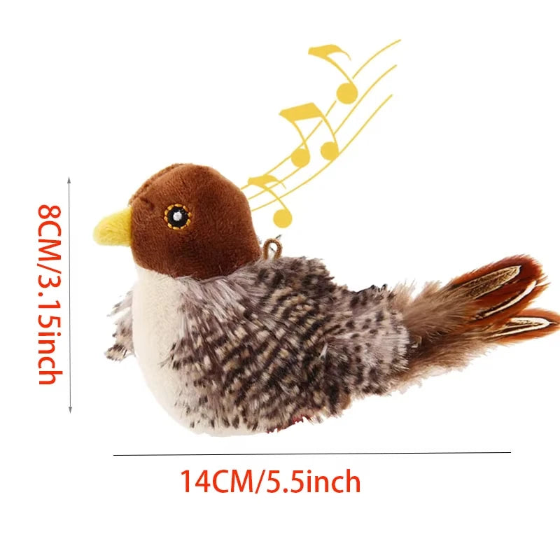 Interactive Flapping Wings Simulated Chirping Flying Bird Catnip Plush Cat Toy for Indoor Cats Peaceful Pleasures Health and Wellness