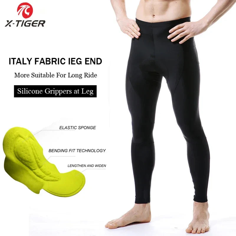 X-TIGER Men's 5D Gel Pad Cycling Bib Tights | Quick-Dry Breathable