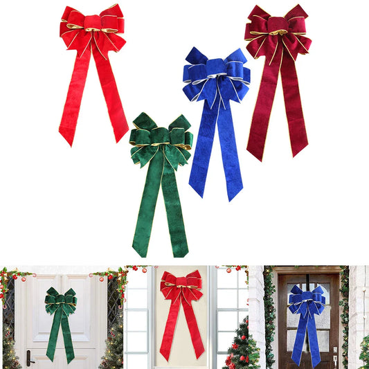 Christmas Flannelette Bow | Xmas Tree & Party Decor Christmas Bow Decoration Oasis Select