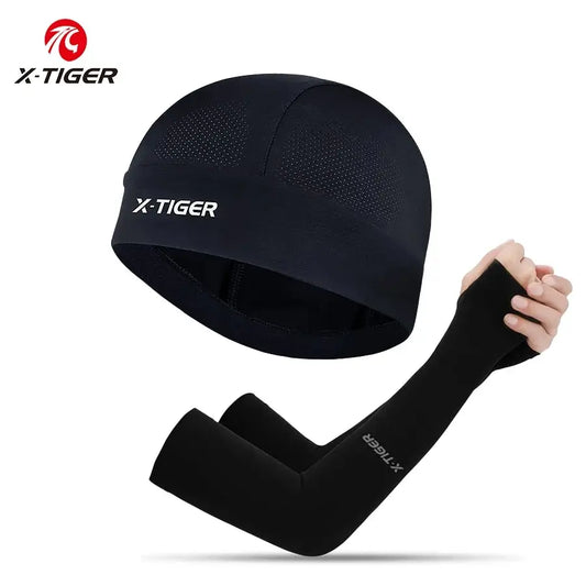 X-TIGER Cycling Sun Cap & Arm Sleeve Combo | UV Protection Cycling Sun Protection Set Oasis Select 0101T