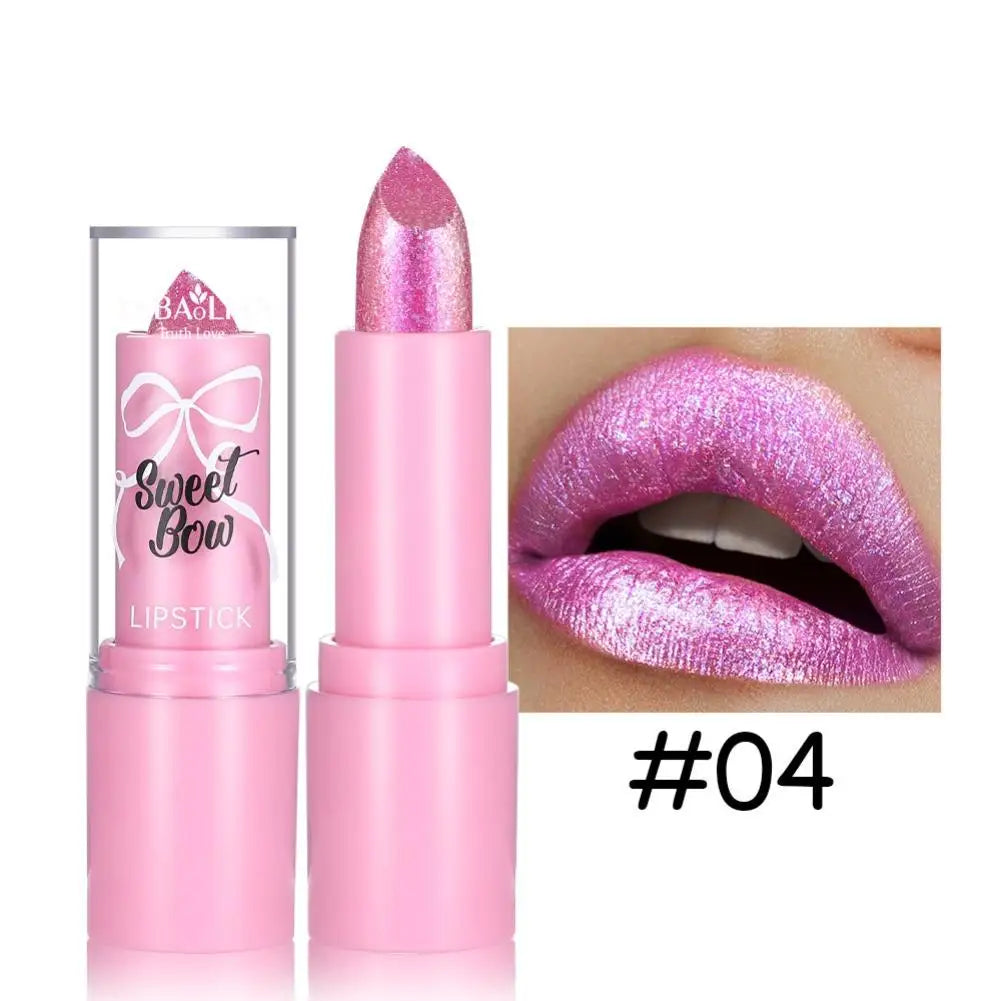 Pearlescent Gold Shimmer Lipstick – Long-Lasting & Hydrating