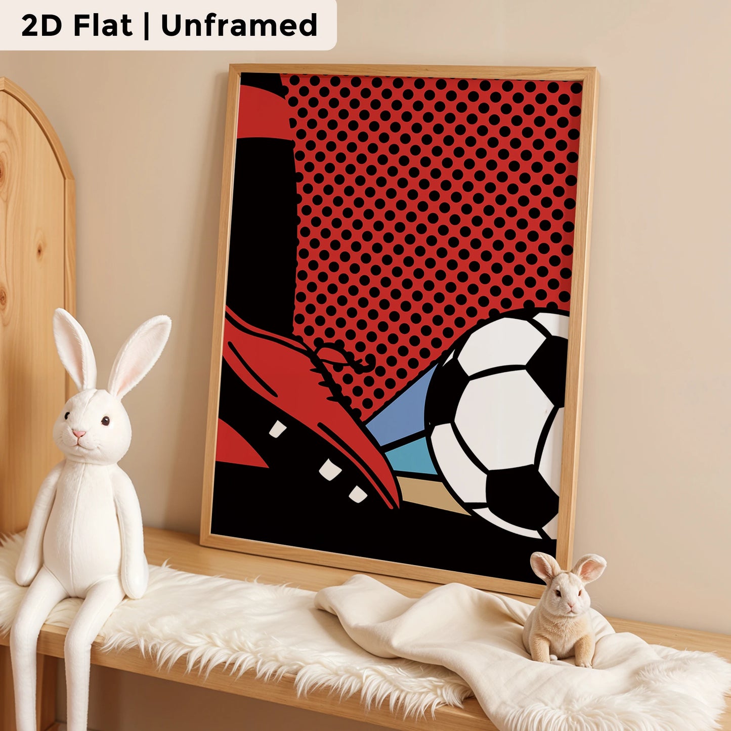 3-Piece Cartoon Football Canvas Wall Art | Kids & Living Room