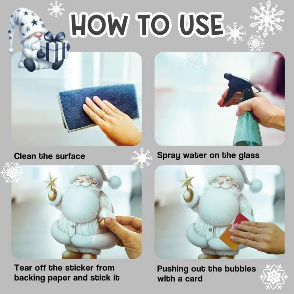 Christmas Window Stickers – Santa & Snowflake Glass Decals