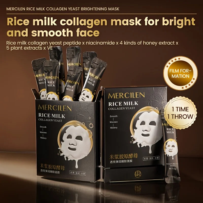 Rice Milk Collagen Yeast Peel-Off Face Mask – Anti-Aging 10pcs