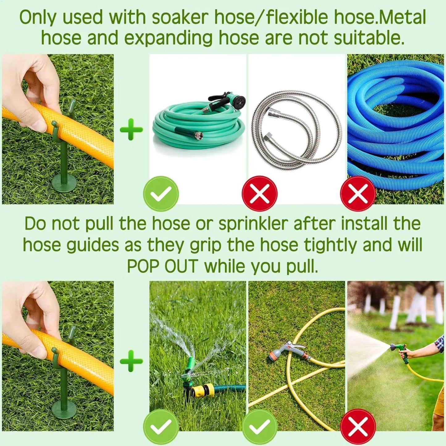 10-Pack Garden Hose Guide Stakes | Heavy Duty Plant Protection Garden Hose Guide Stakes Peaceful Pleasures Health and Wellness