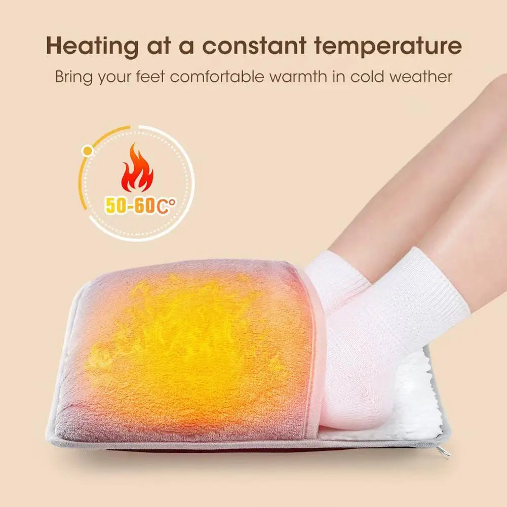 USB Electric Foot Warmer Heating Pad – Plush, Washable