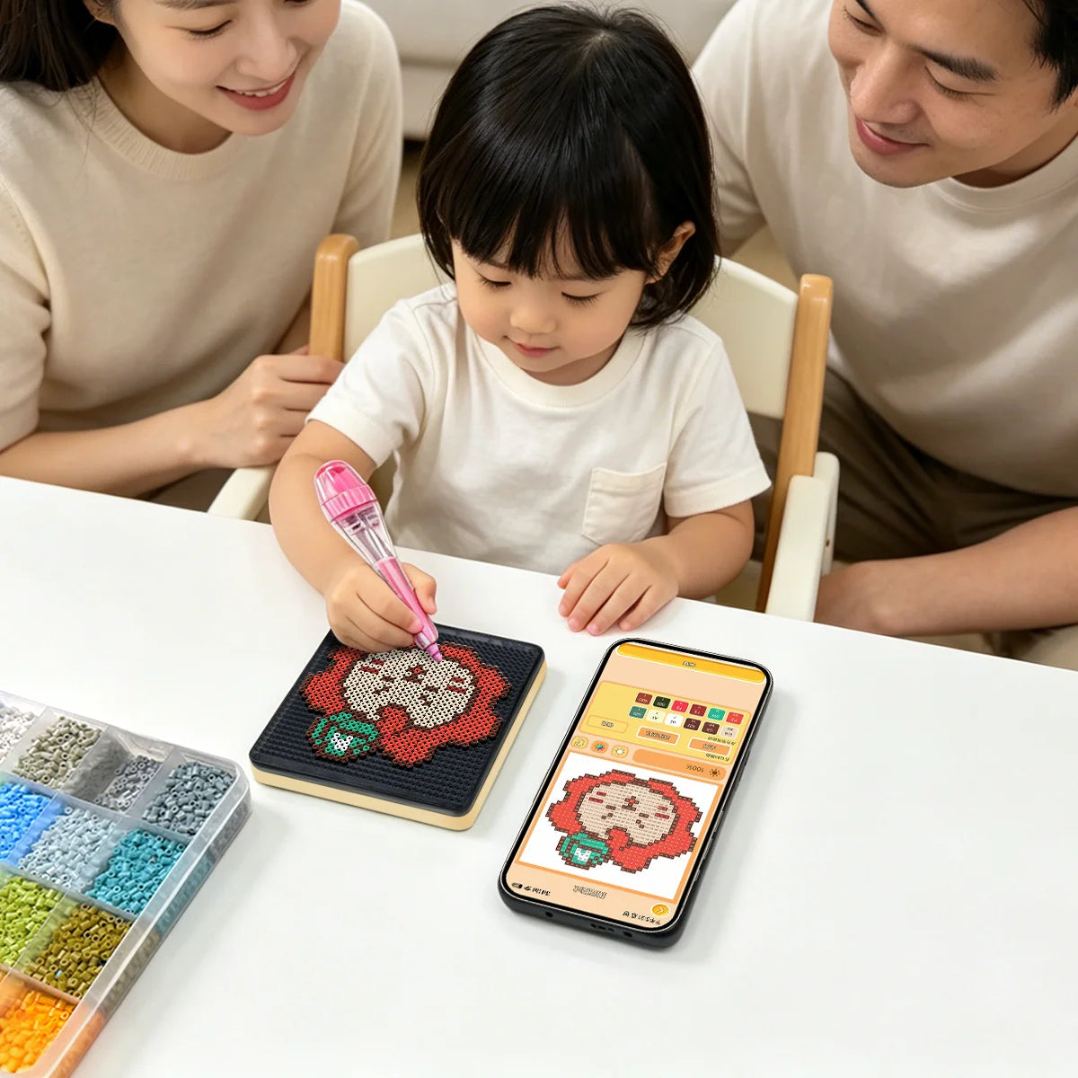 Smart LED Fuse Bead Pegboard | App-Controlled DIY Craft Gift