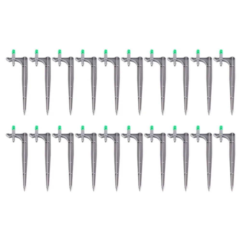20-Pack Drip Irrigation Emitters 90/180/360° with Ground Stake