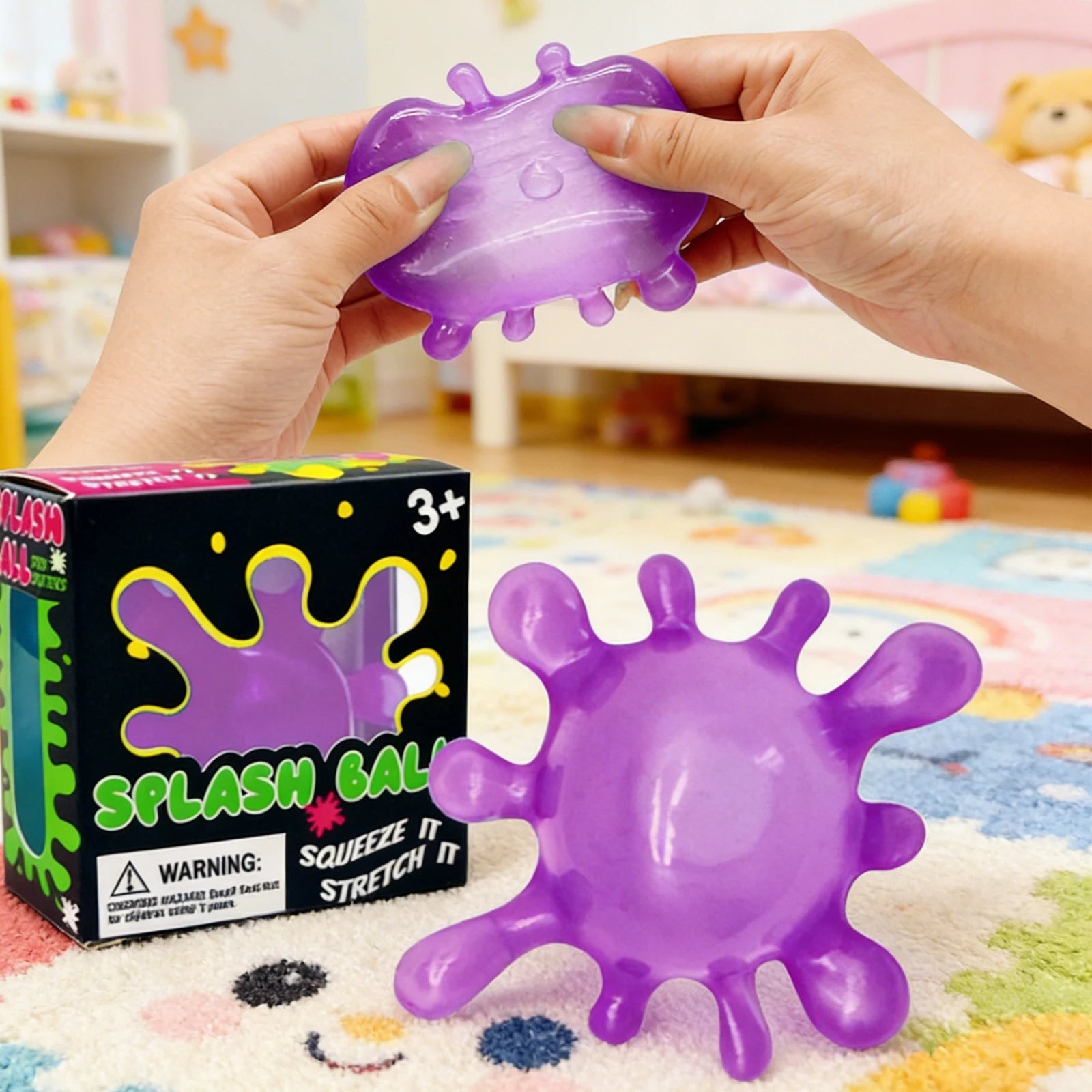Splash Shaped Squeeze Ball Slow Rebound Stress Relief Fidget Toy Anti Anxiety Office Relaxation Toys Play Gift For Adults Kids Peaceful Pleasures Health and Wellness