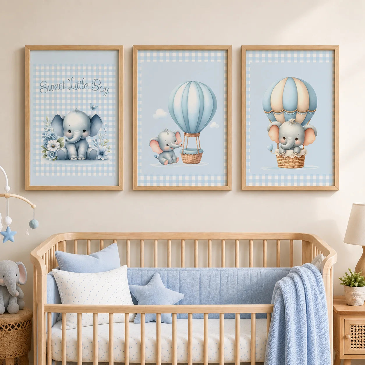 Elephant Hot Air Balloon Nursery Canvas Wall Art | Kids Decor Nursery Canvas Print Peaceful Pleasures Health and Wellness