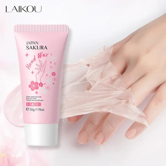 LAIKOU Cherry Blossom Honey Milk Hand Wax Mask – Exfoliating & Moisturizing Peaceful Pleasures Health and Wellness