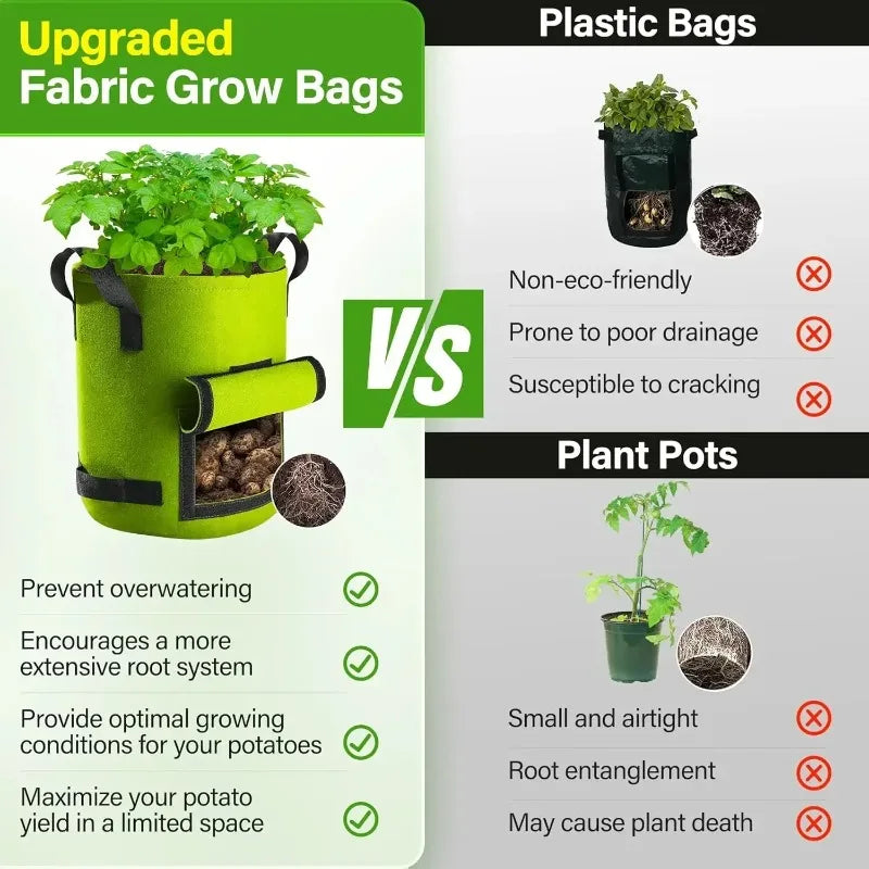 5 & 10 Gallon Fabric Plant Grow Bags | Potato & Vegetable Pots