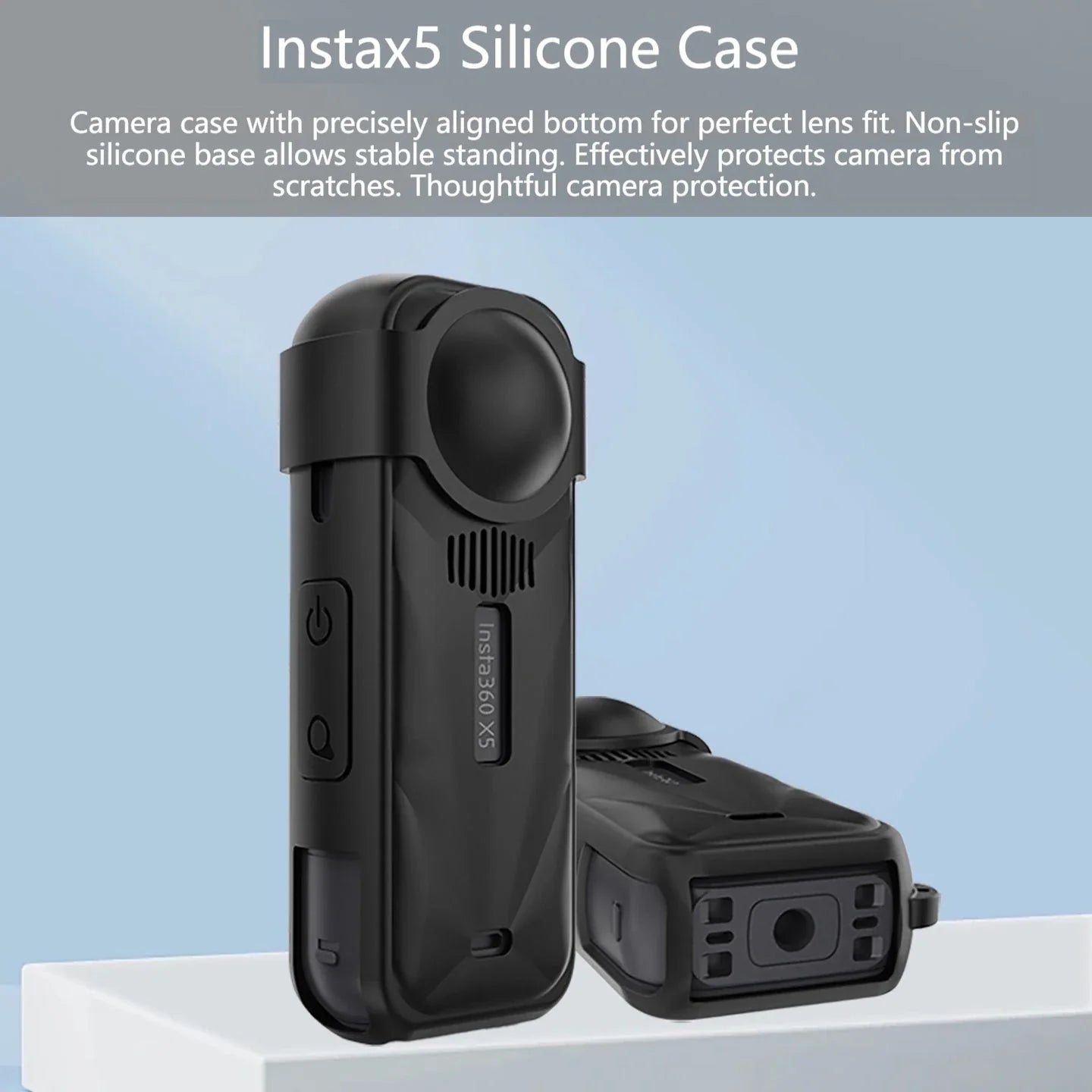 Insta360 X5 Silicone Case & Lens Cap Protector Cover Set