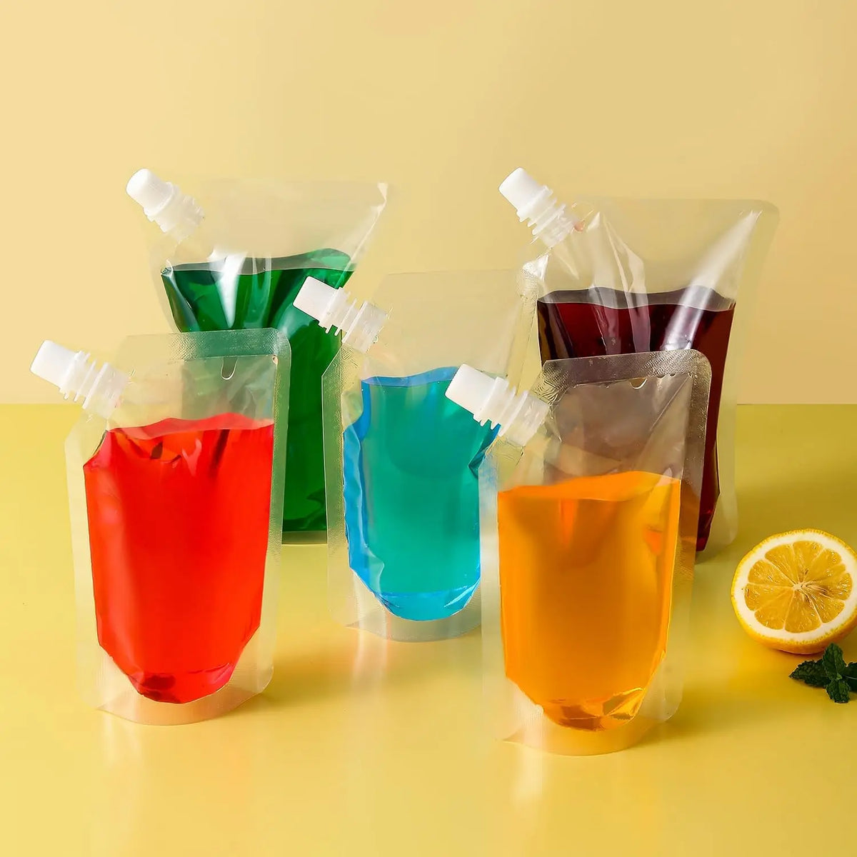 Clear Plastic Flasks and Reusable Drink Bags Leak-Proof for Trave Outdoor Sport Running enthusiasts Concerts 8oz 16oz 32oz Peaceful Pleasures Health and Wellness