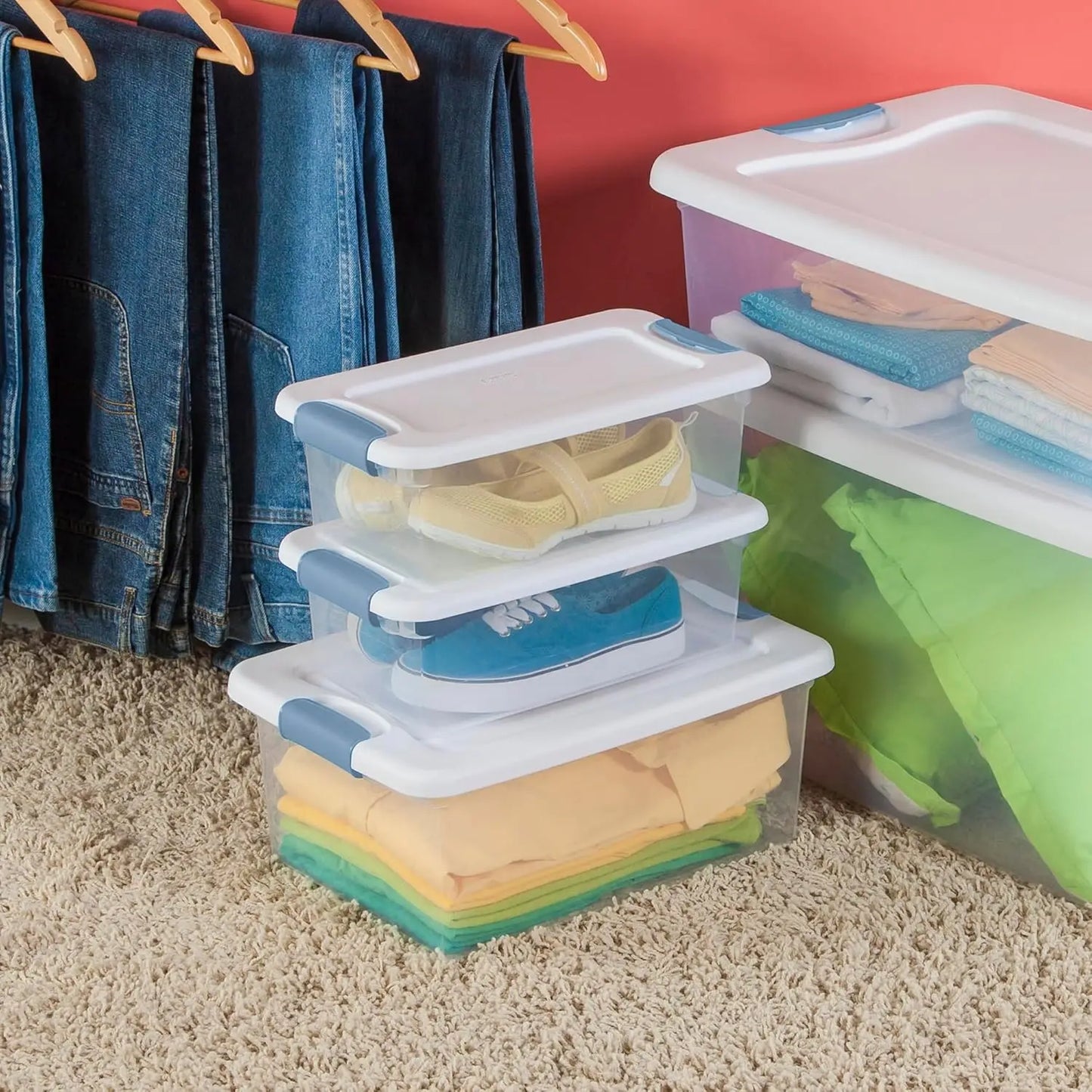 12-Pack Clear Storage Boxes with Lids – 6 Qt, Stackable, Under-Bed Peaceful Pleasures Health and Wellness