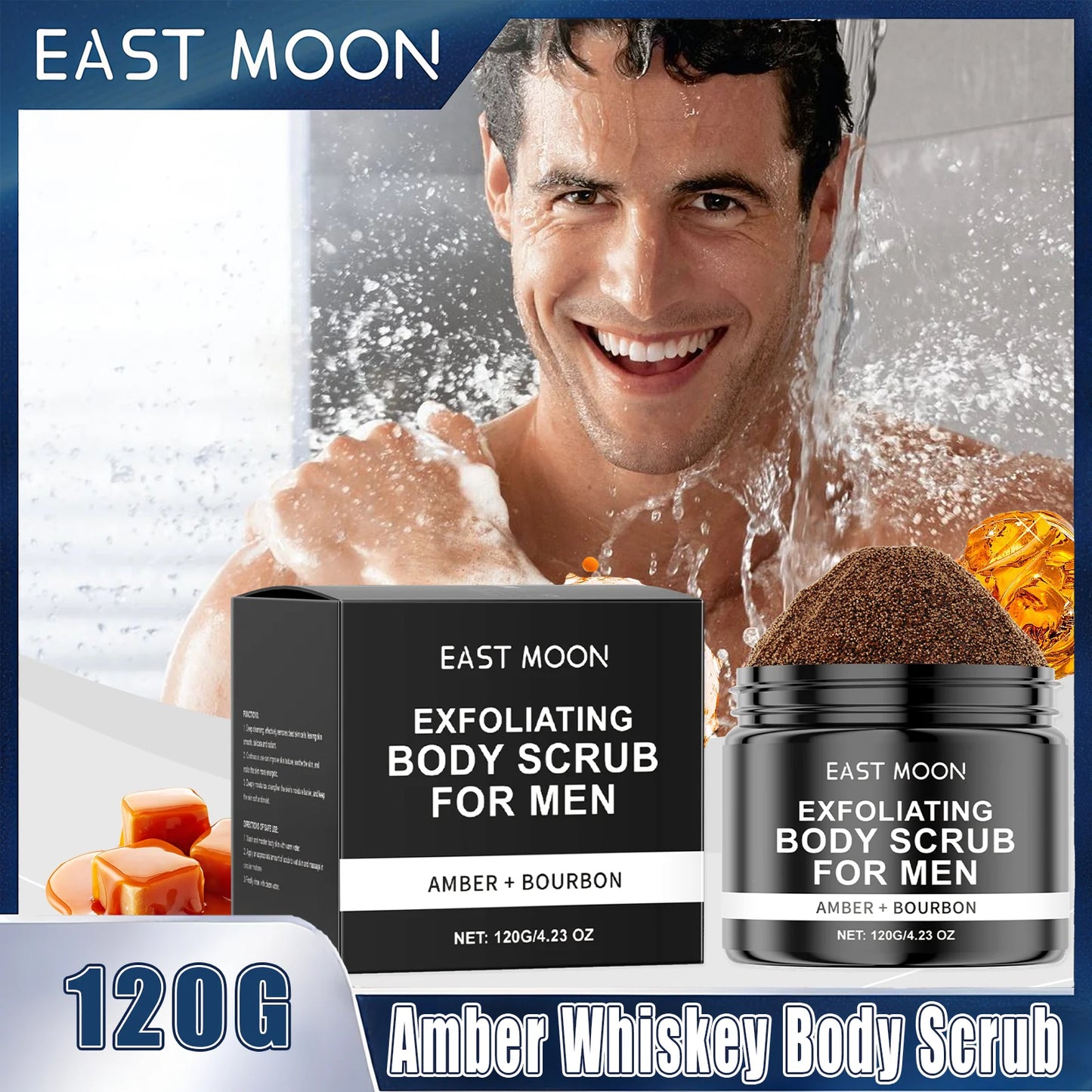 Caramel Sea Salt Body Scrub for Men – Vitamin C Deep Cleanse