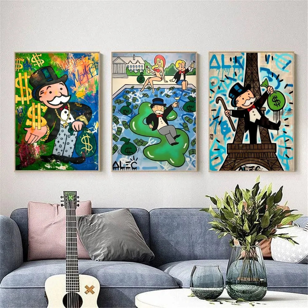 Monopoly Millionaire HD Wall Poster – Waterproof PVC Art Wall Art Poster Peaceful Pleasures Health and Wellness