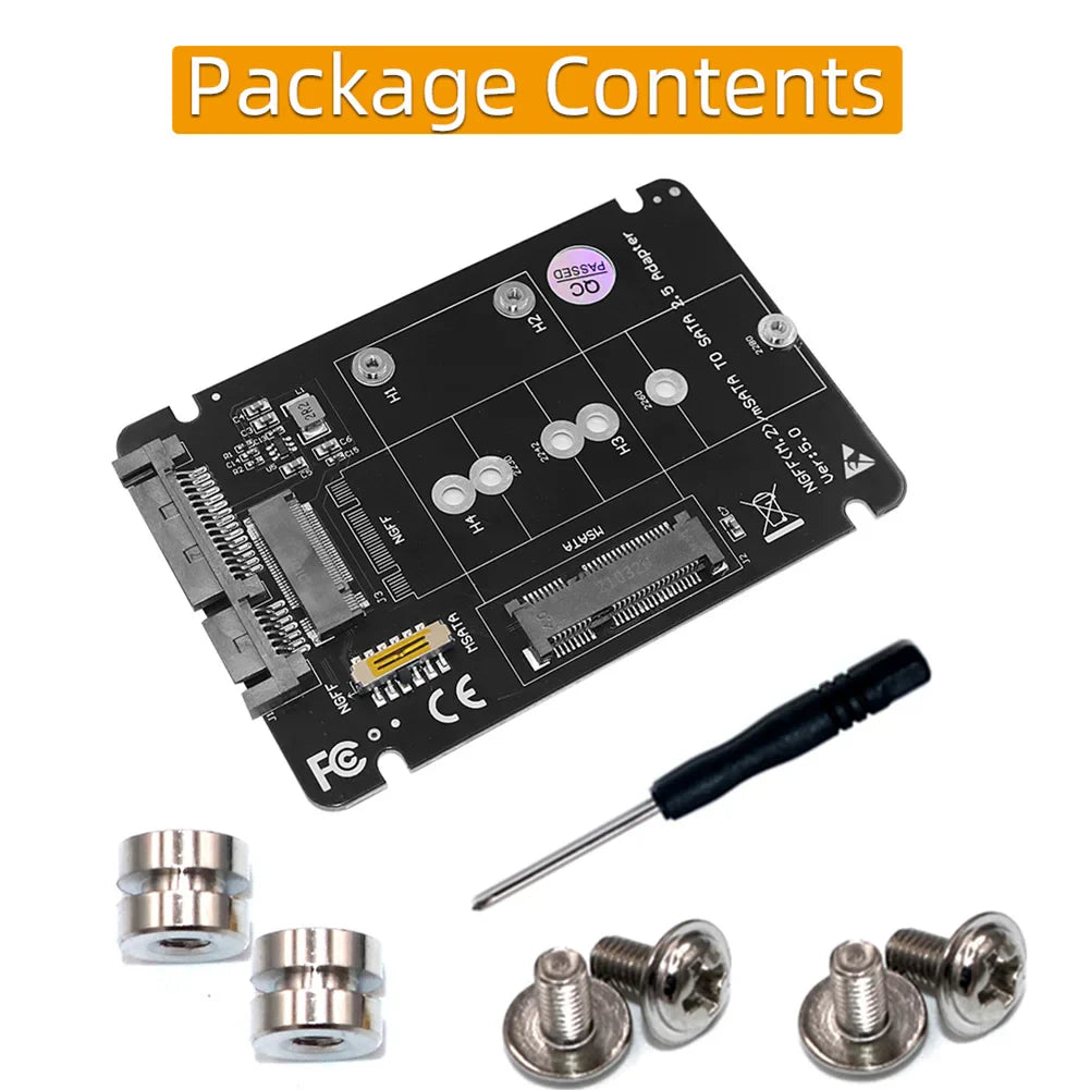 2-in-1 M.2 NGFF & mSATA to SATA3 SSD Adapter Board