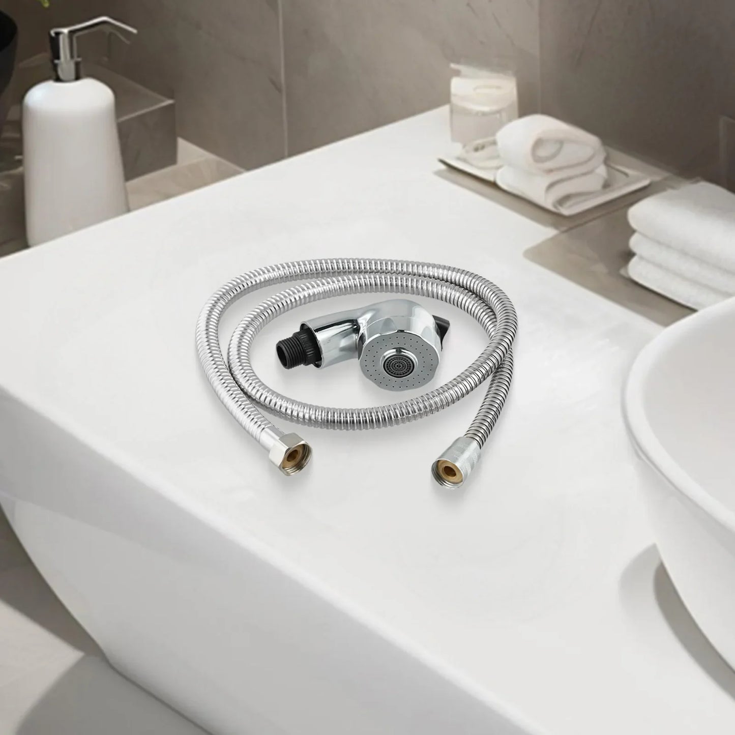 Salon Shampoo Bowl Sprayer Kit – G1/2 Hose & Sprayer Head