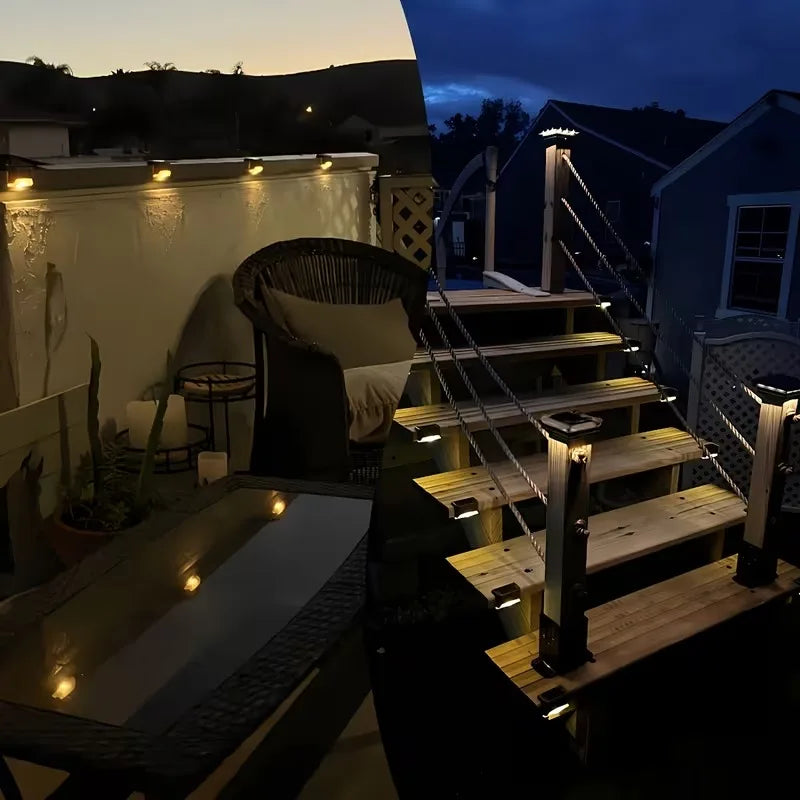 Solar LED Stair & Fence Lights | IP65 Waterproof Garden Lights
