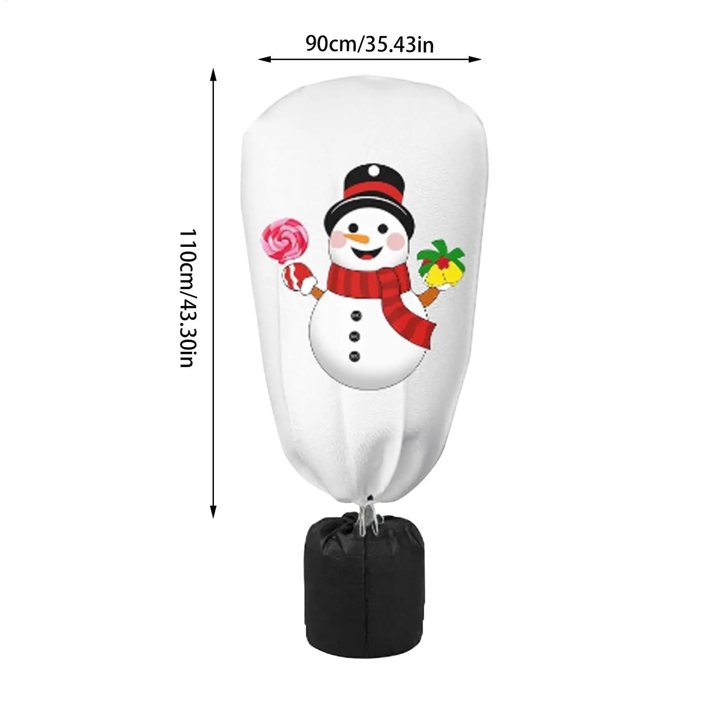 Christmas Print Plant Freeze Protection Cover | Zipper & Drawstring