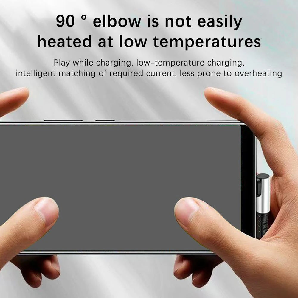 90° Elbow USB-C to USB-C Fast Charging Cable 25/50cm | 6A