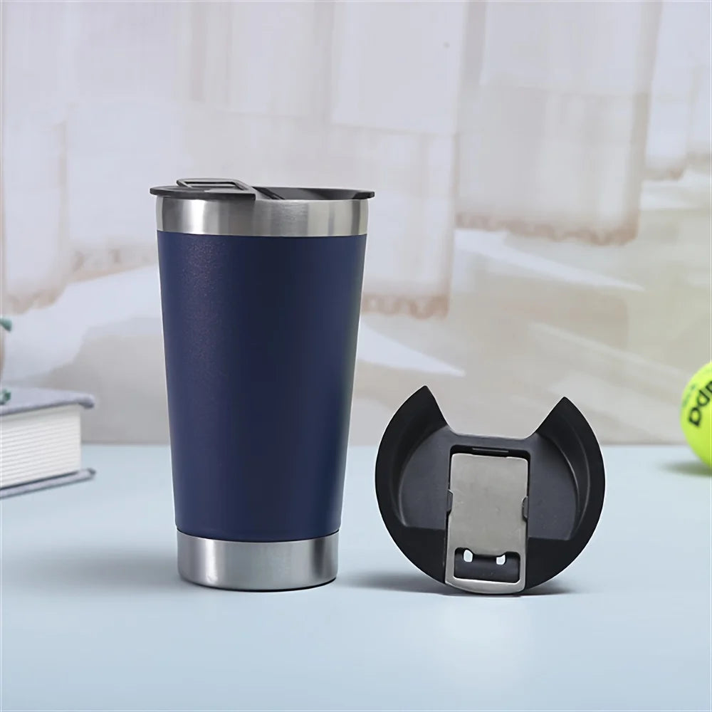 8-Pack 16oz Vacuum Insulated Beer Tumbler Set with Bottle Opener