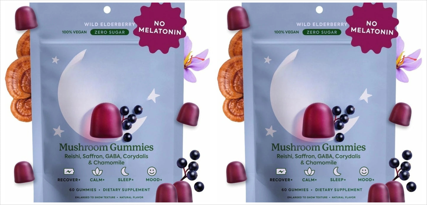 Mushroom Gummies – Reishi, GABA, Saffron & Chamomile | 60ct