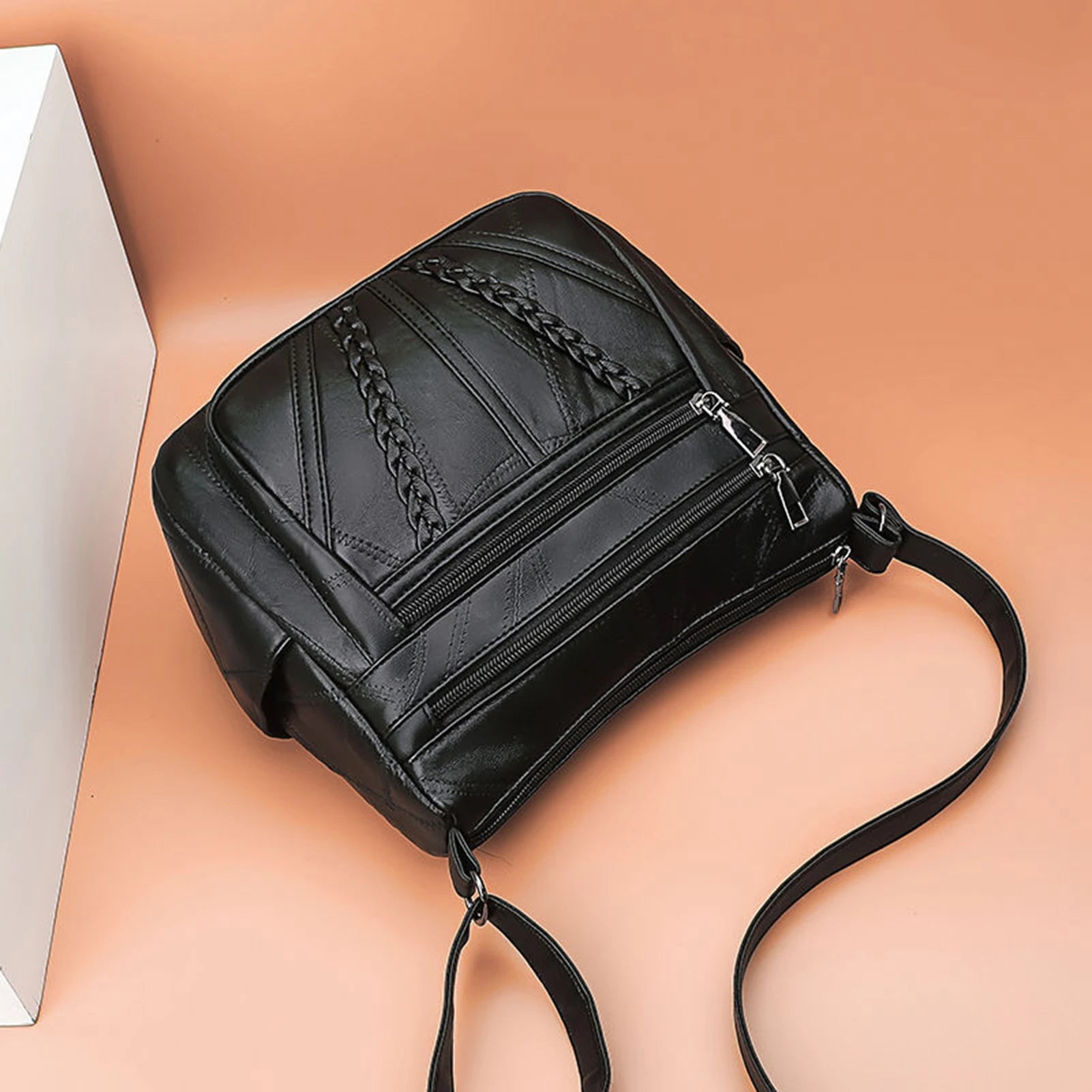 Lightweight Crossbody Shoulder Bag Mother Anti-Theft Multi-layer Bags with Zipper Closure for Pencils Textbooks Phone Tablet Peaceful Pleasures Health and Wellness