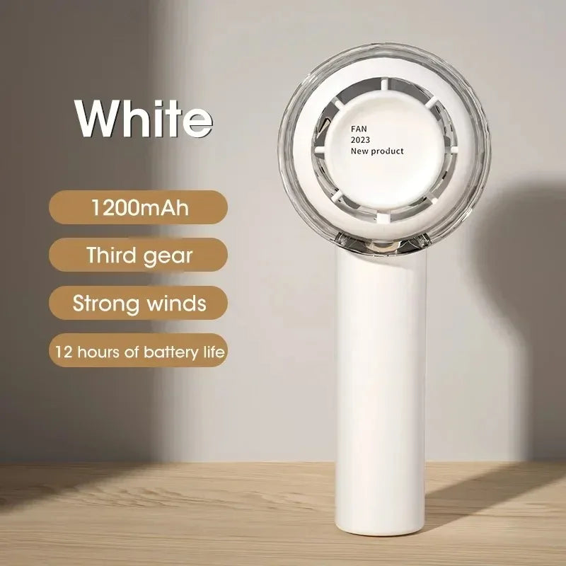 Handheld Mini Portable USB Rechargeable Fan Personal Air Cooler Ventilation for Outdoor Travel Office Use Peaceful Pleasures Health and Wellness White