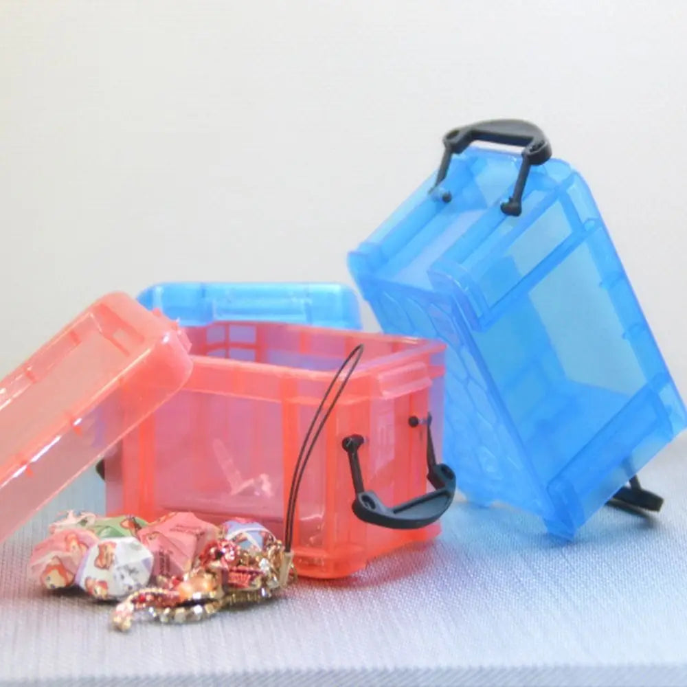 Multi-functional Mini Buckle Storage Box Candy Color Minimalism Mini Storage Container Transparent Plastic Desktop Organizer Box Peaceful Pleasures Health and Wellness