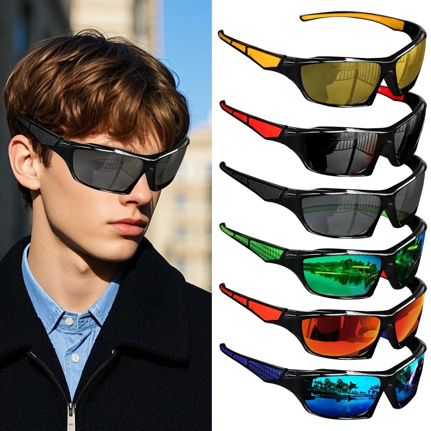 Men's Polarized Sports Sunglasses UV400 Cycling Fishing Driving
