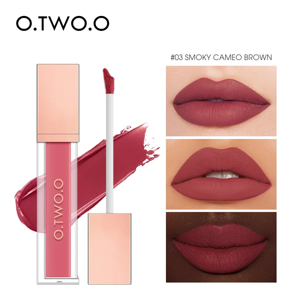 O.TWO.O Velvet Matte Liquid Lipstick – 12 Shades Waterproof
