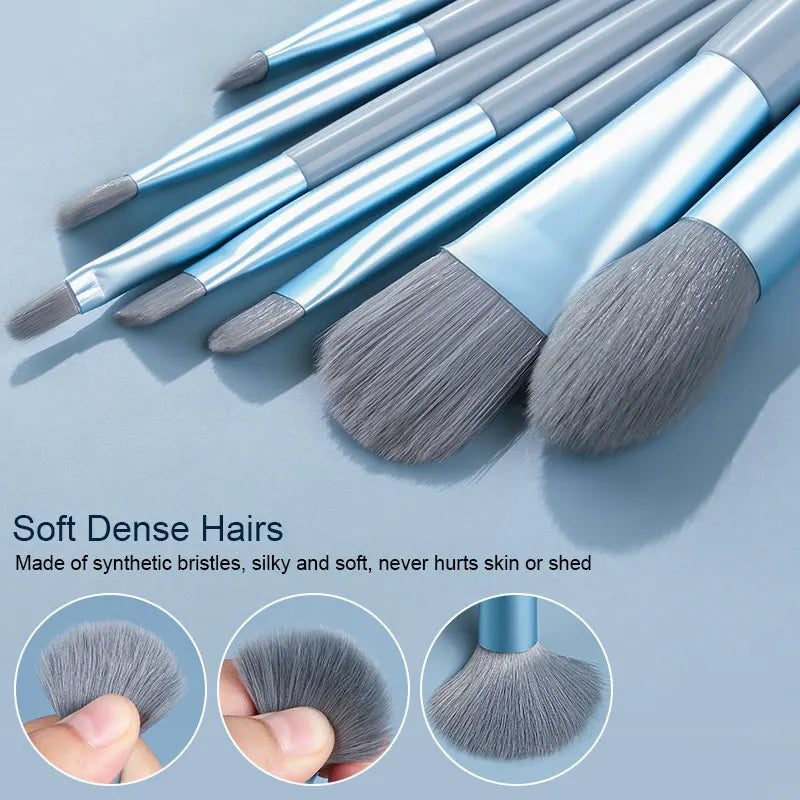 RUNTOIN 8-Piece Mini Makeup Brush Set | Portable Travel Kit