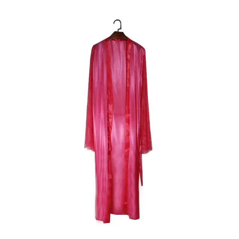 Women Sexy Imitation Ice Silk Plus Size Pajamas Nightgown Night Gown Nightwears For Ladies Sexy V-neck Sleepwear Peaceful Pleasures Health and Wellness Rose red S