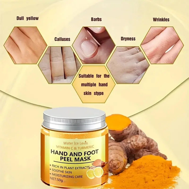 Vitamin C & Turmeric Hand Wax Mask – Smooth & Brighten Skin