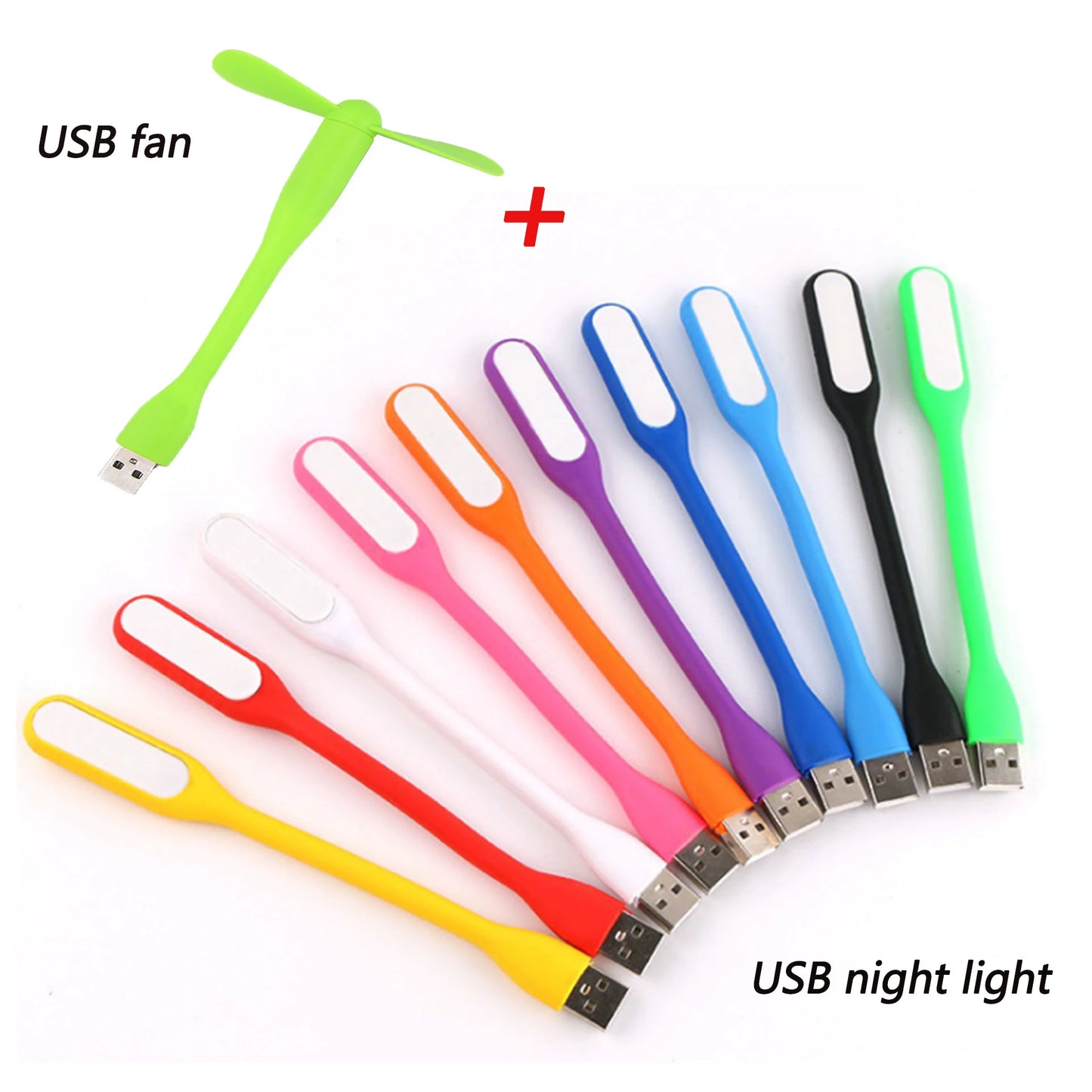 USB Mini Fan Flexible Portable Mini Fan USB Eye Protection Night Light LED Light Suitable For Mobile Power Laptop Cooling Gadget Peaceful Pleasures Health and Wellness