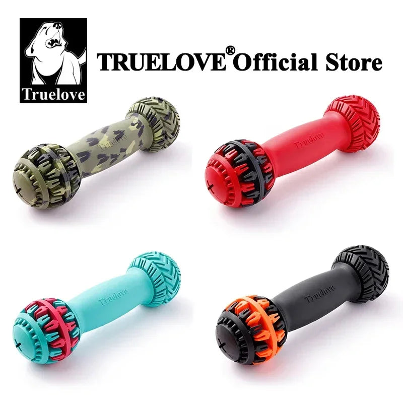 Truelove Pet Super Durable Leak-proof Treat Dispenser Dog Toy Dumbbell Slow Feeder IQ Training Playing Teething Dog TLT2606 Peaceful Pleasures Health and Wellness