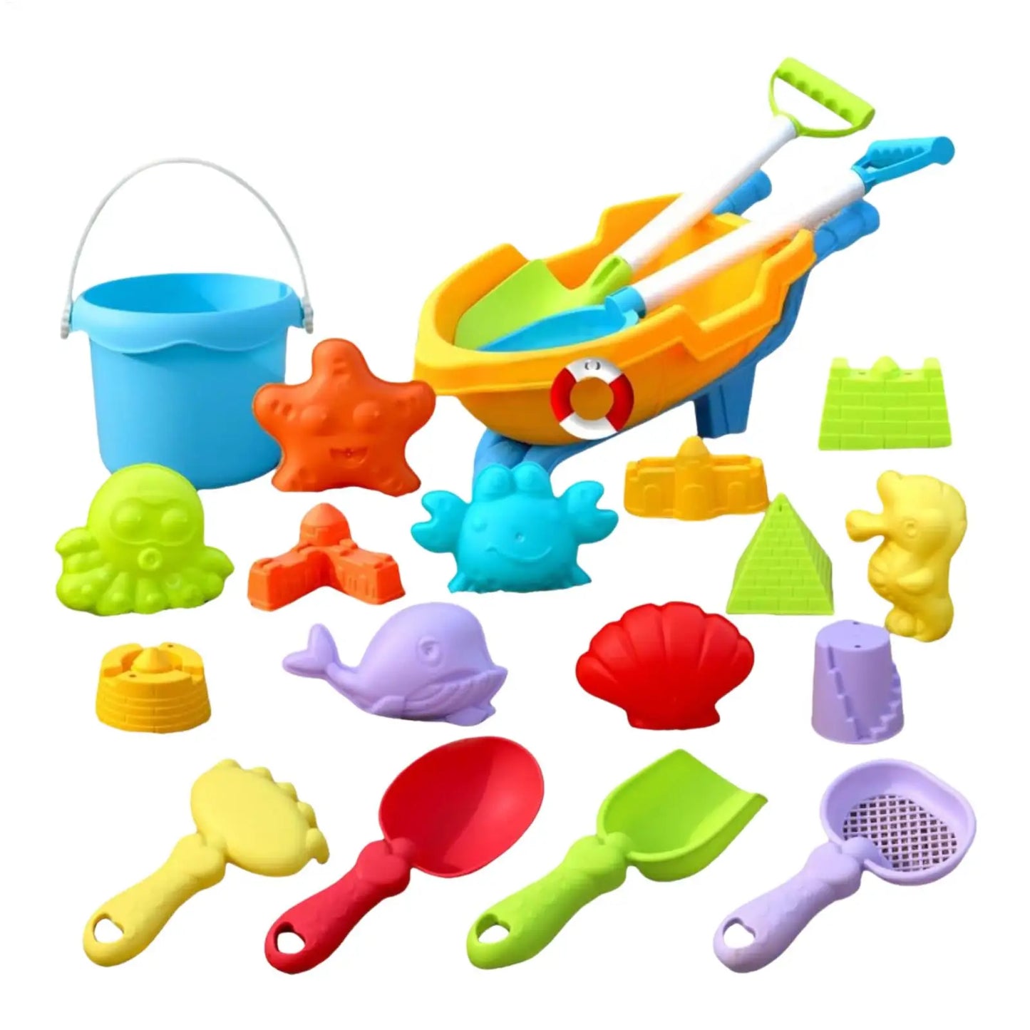 19-Piece Kids Beach Sand Toys Set – Outdoor Playset
