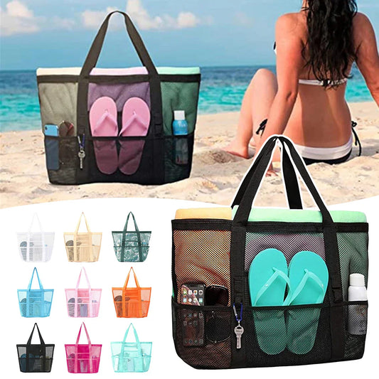 Mesh Beach Tote Bag | Large Multi-Pocket Pool & Travel Bag Mesh Beach Tote Bag Oasis Select