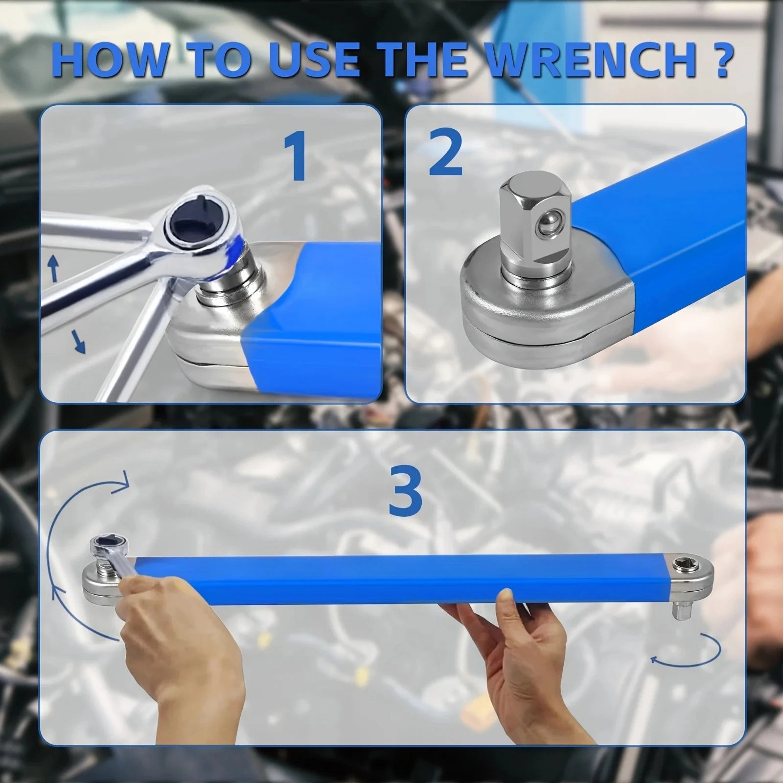 Professional Zero Offset Extension Wrench Motorcycle Repair Tool Tight Space Extension Tool 1/2 in. 1/4 in. 3/8 in.Home Tool Set Peaceful Pleasures Health and Wellness