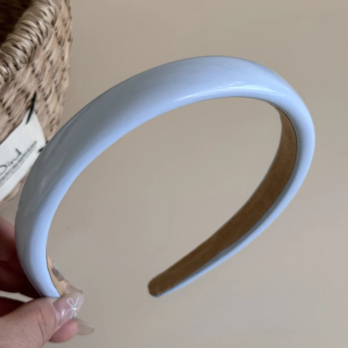 Sea Salt Hair Hoop Seaside Blue Striped Polka Dot Twill Fabric Sponge Headband Pressure Hair Accessories Daily Wear Decoration Peaceful Pleasures Health and Wellness J