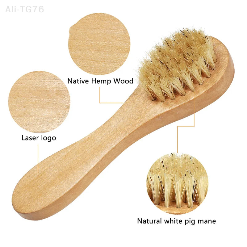 Natural Bristle Exfoliating Face Brush | Bamboo Scrubber