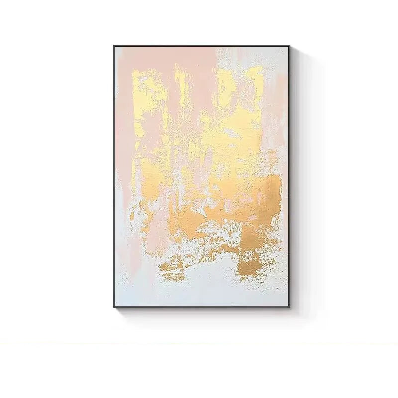 Beautiful Poster For Home Decor Pure Hand Painted Oil Painting On Canvas Gold Foil Picture High Quality Mural For Living Room Peaceful Pleasures Health and Wellness No frame 1 80cmx160cm
