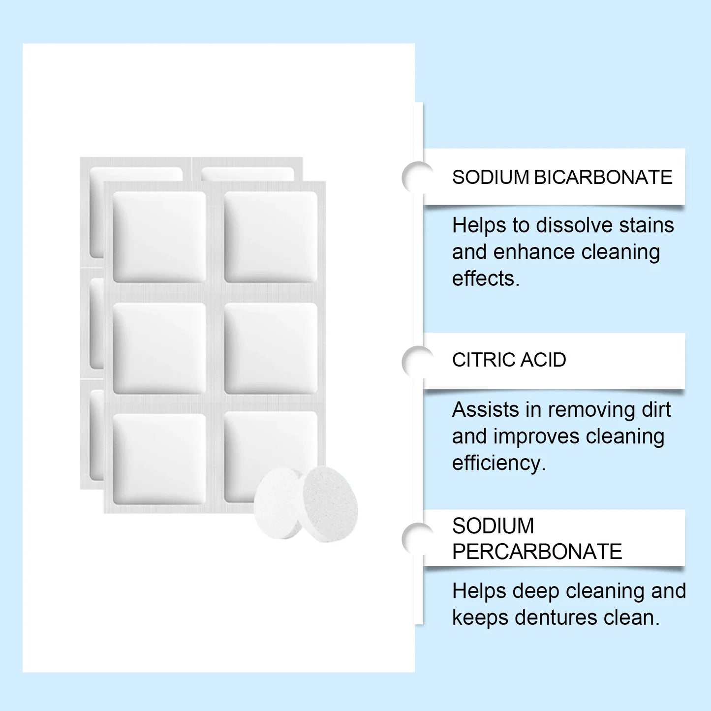 Denture Cleaning Effervescent Tablets – Daily Stain Remover