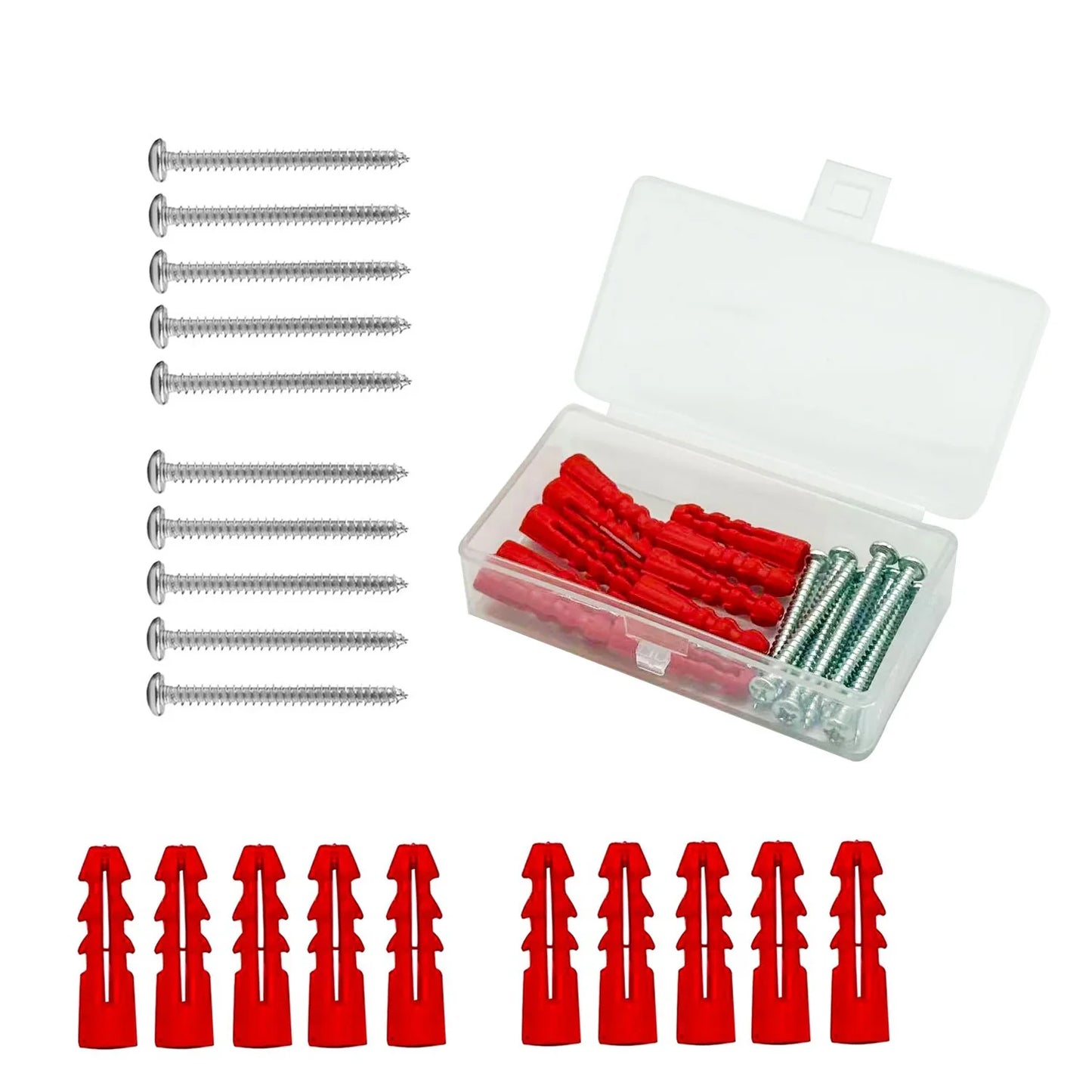 10-Pack M2 Self-Tapping Wall Anchor Expansion Screws Kit