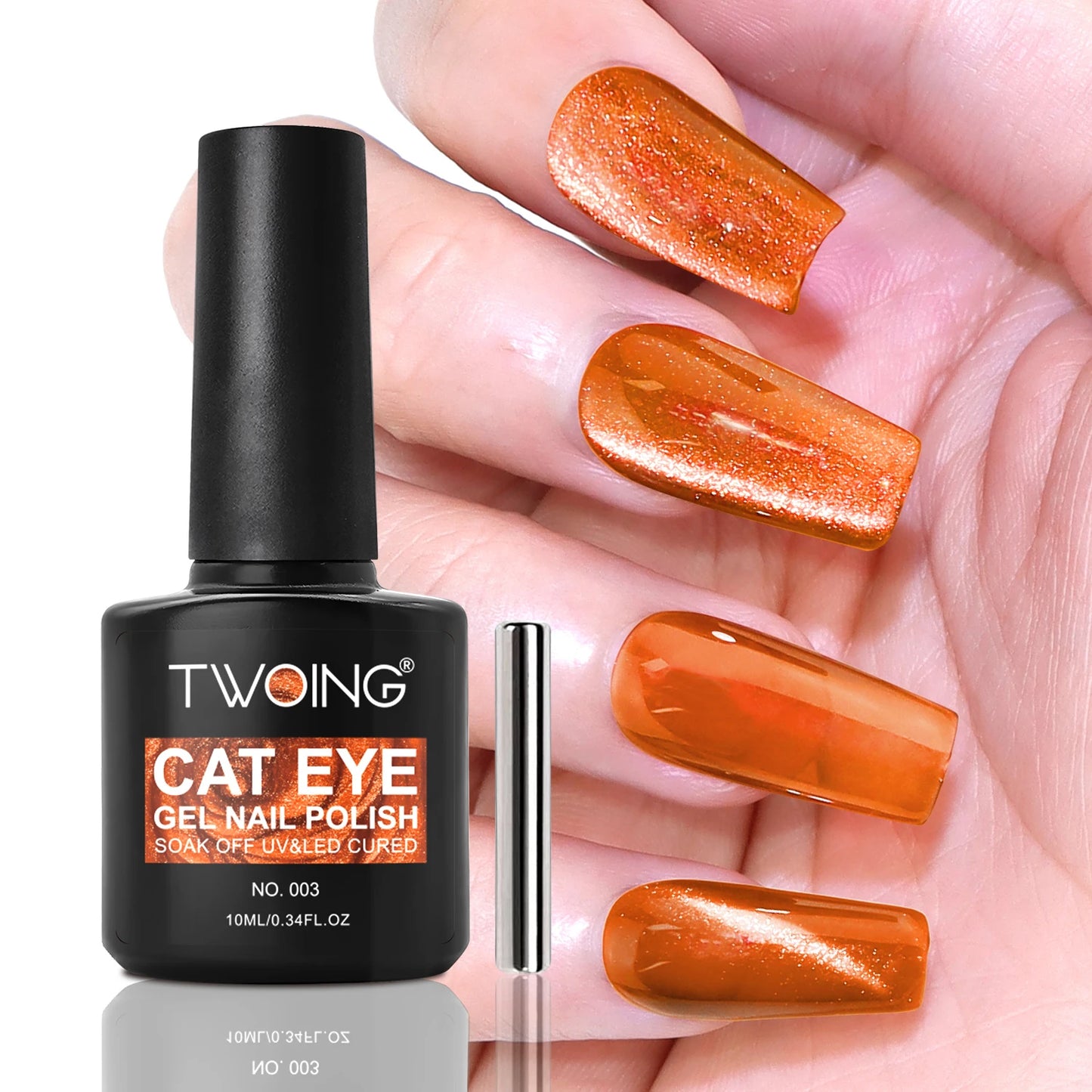 TWOING Cat Eye Gel Nail Polish 10ml, Magnetic UV LED Soak Off Gel Polish, Shimmer Glitter Long-Lasting Salon DIY Nail Art Peaceful Pleasures Health and Wellness 003
